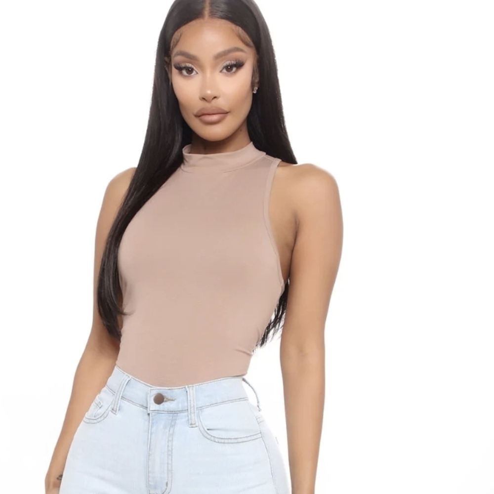 Fashion Nova- Mel Sleeveless Mock Neck Bodysuit- W Sz Small - Picture 3 of 7